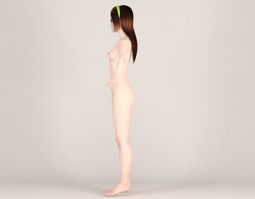 T pose rigged model of Natsumi in Christmas costume V02 3D model_16