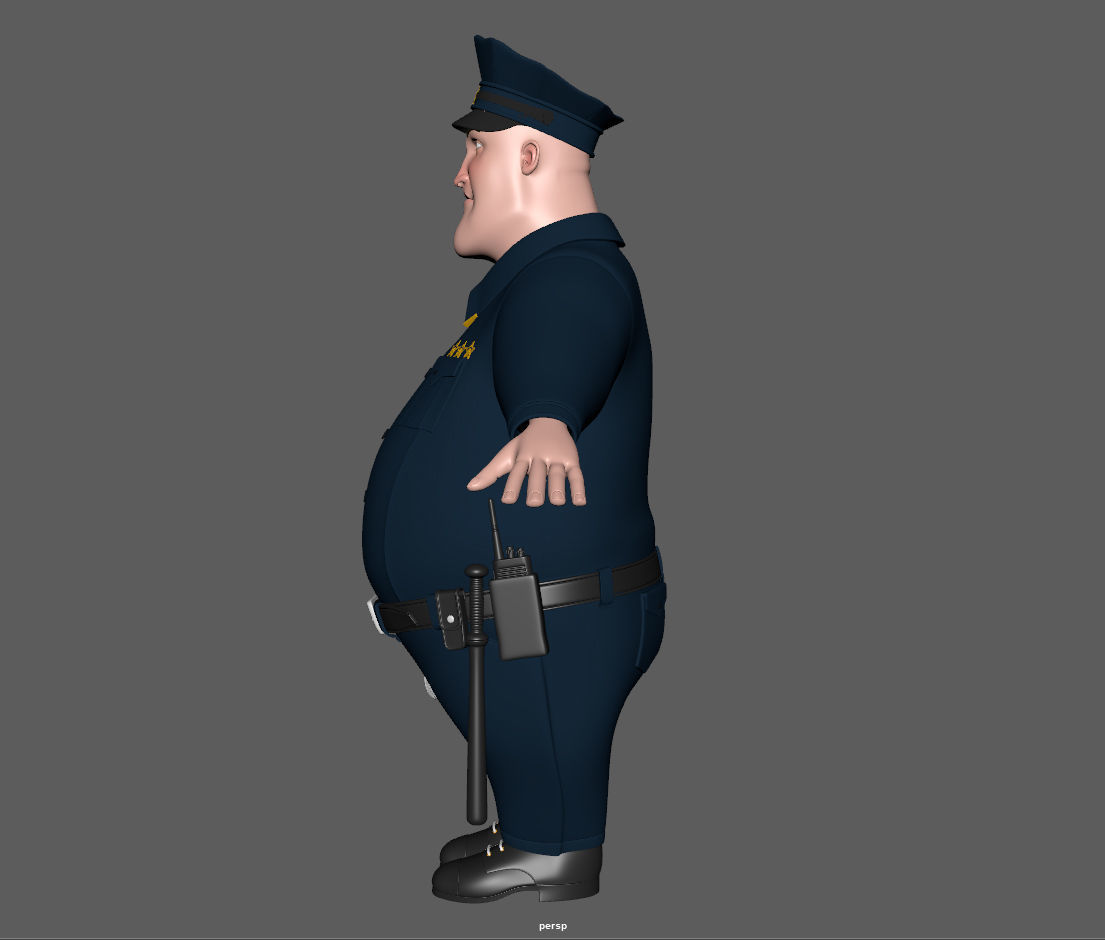 Cartoon Policeman 3D model_2