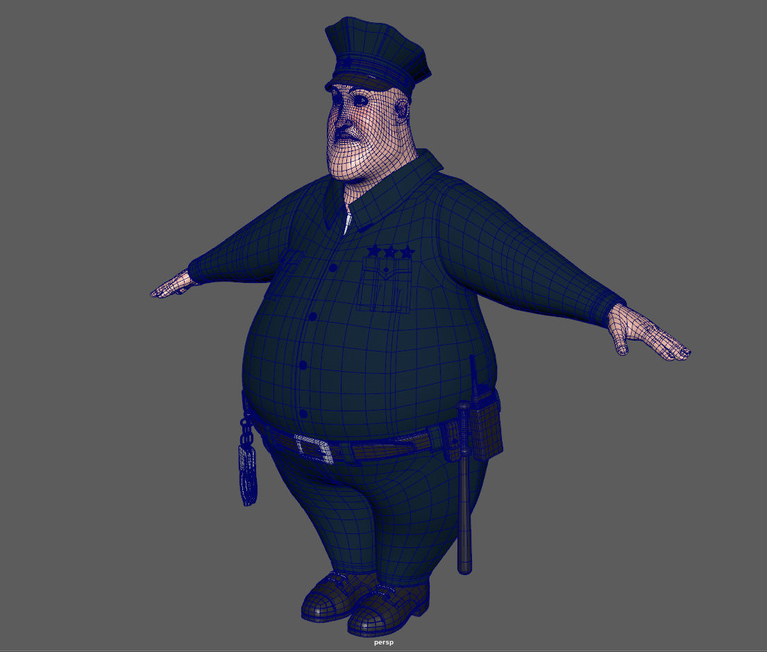 Cartoon Policeman 3D model_6