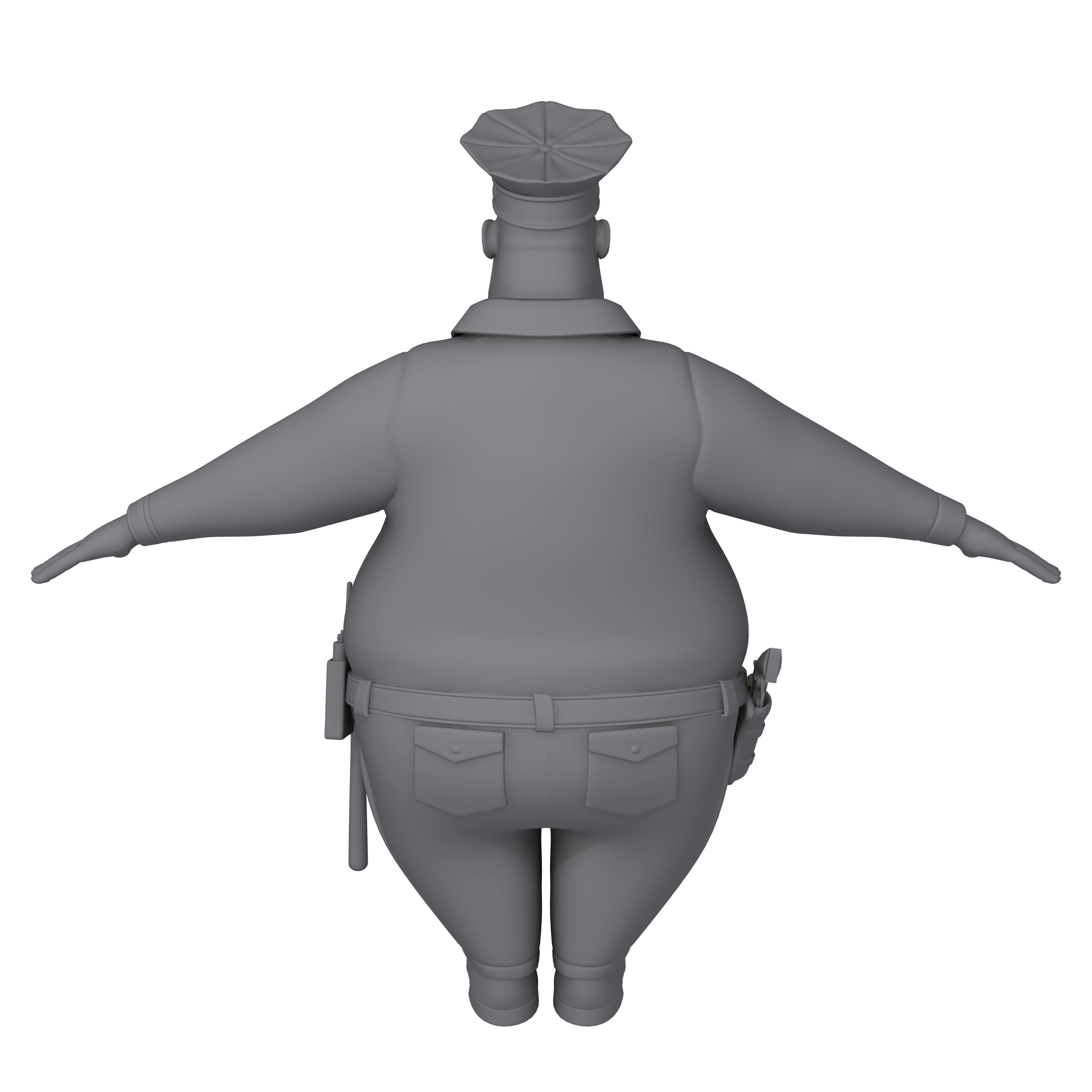 Cartoon Policeman 3D model_30