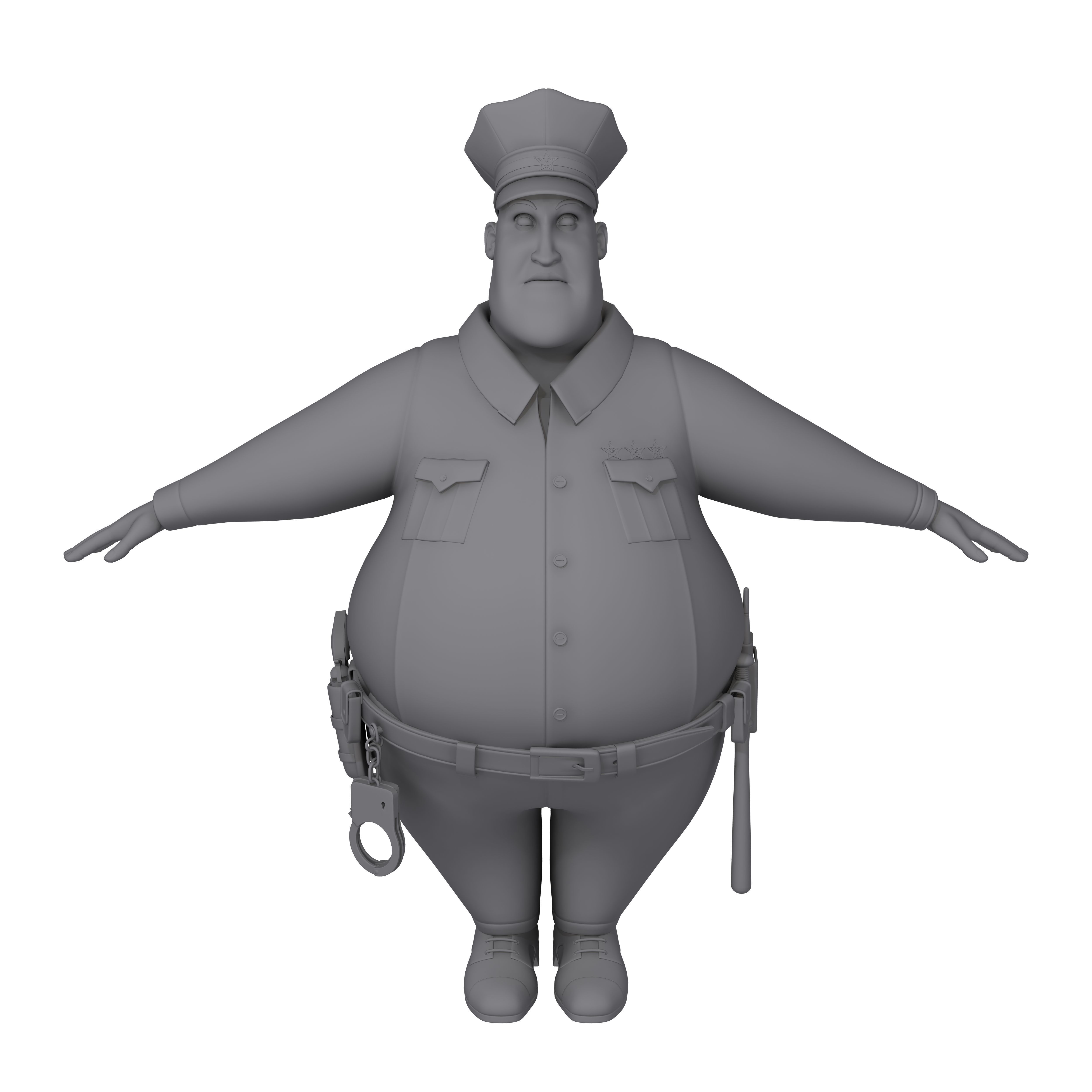 Cartoon Policeman 3D model_28