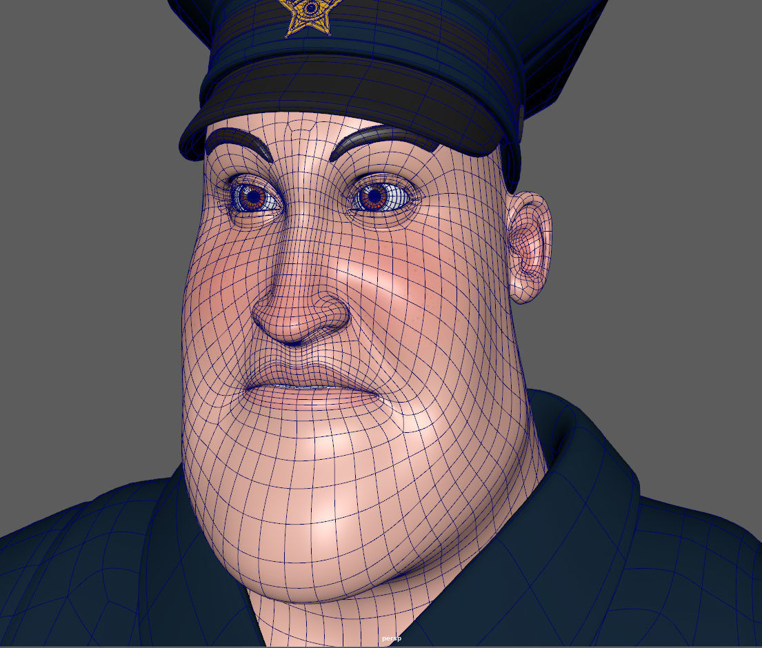 Cartoon Policeman 3D model_9