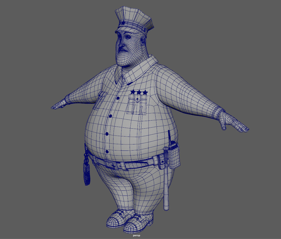 Cartoon Policeman 3D model_7