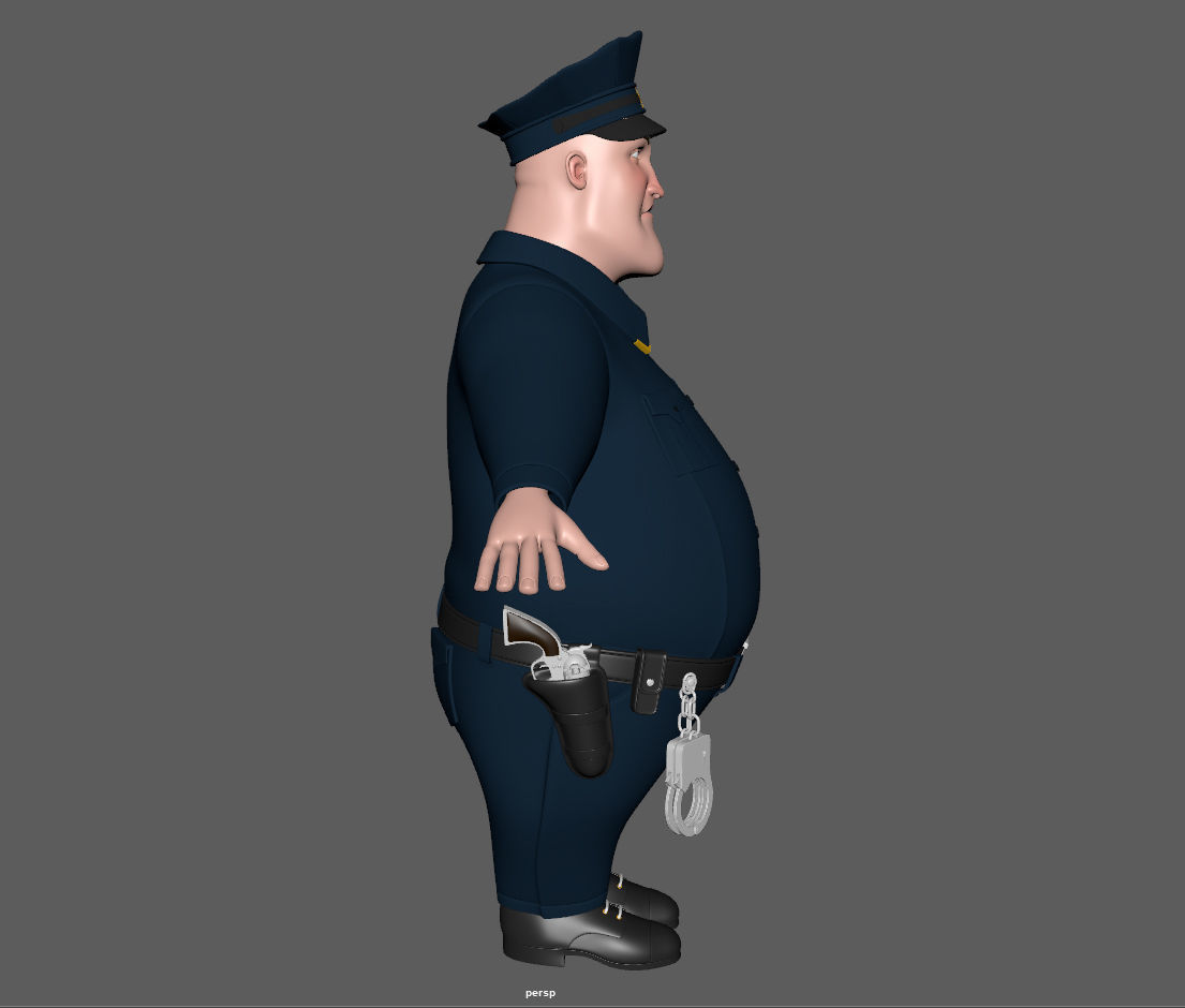 Cartoon Policeman 3D model_3