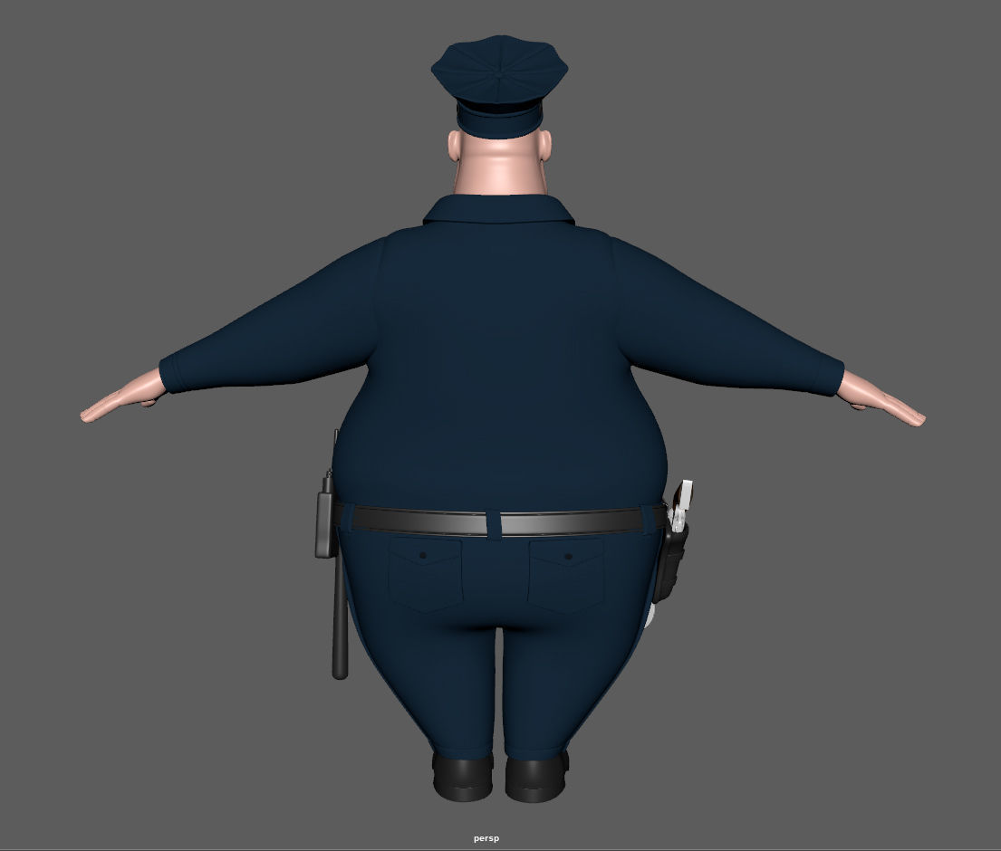 Cartoon Policeman 3D model_4