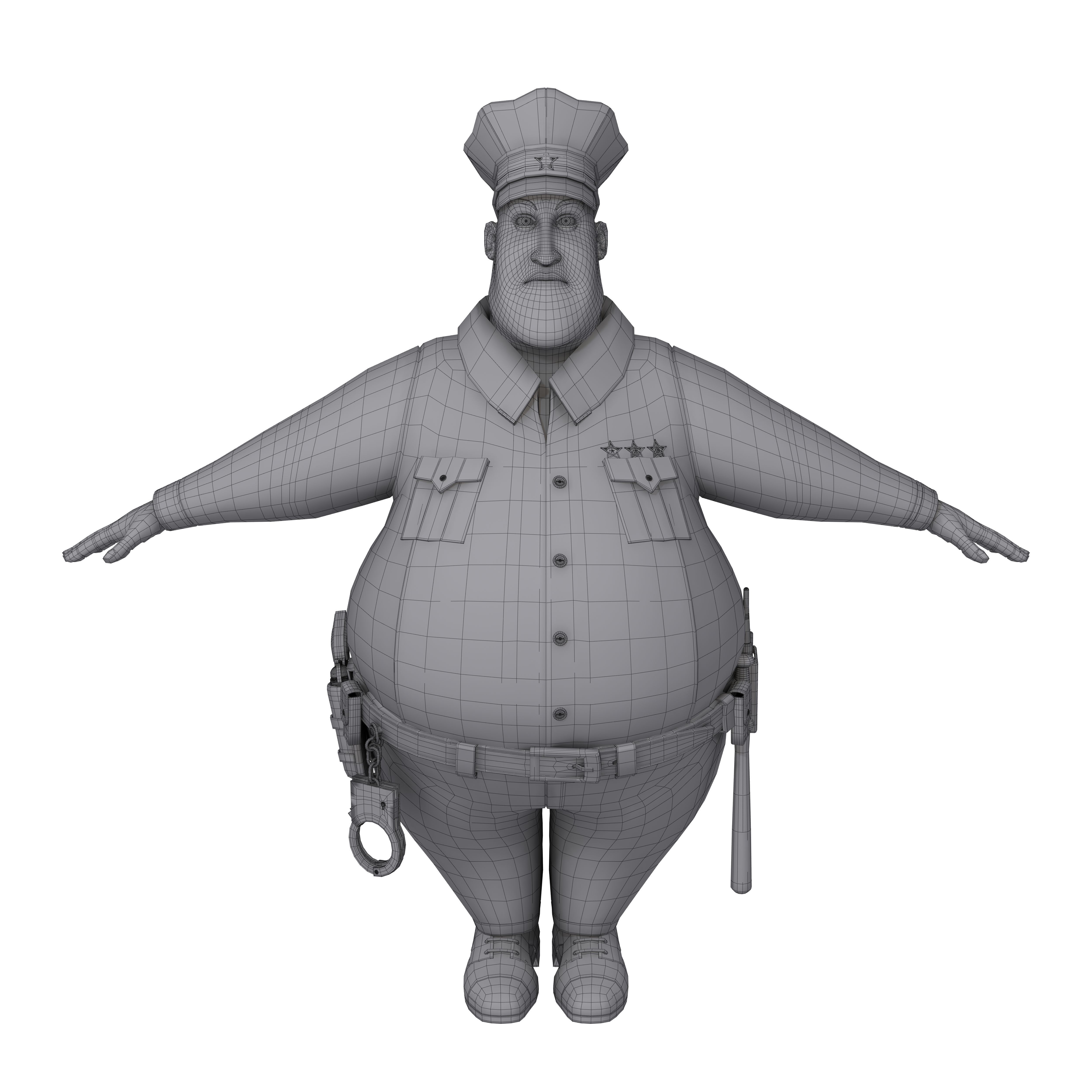 Cartoon Policeman 3D model_31