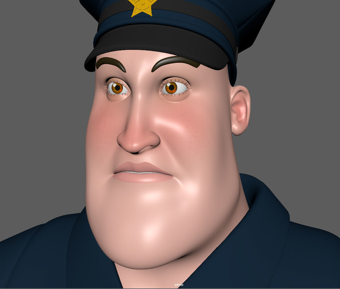 Cartoon Policeman 3D model_8