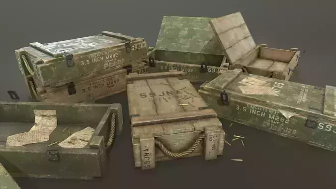 Ammo Crate Low-poly 3D model