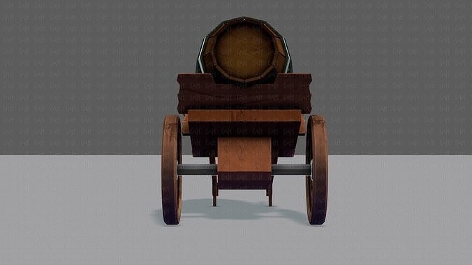 Medieval CartV02 Low-poly 3D model 4
