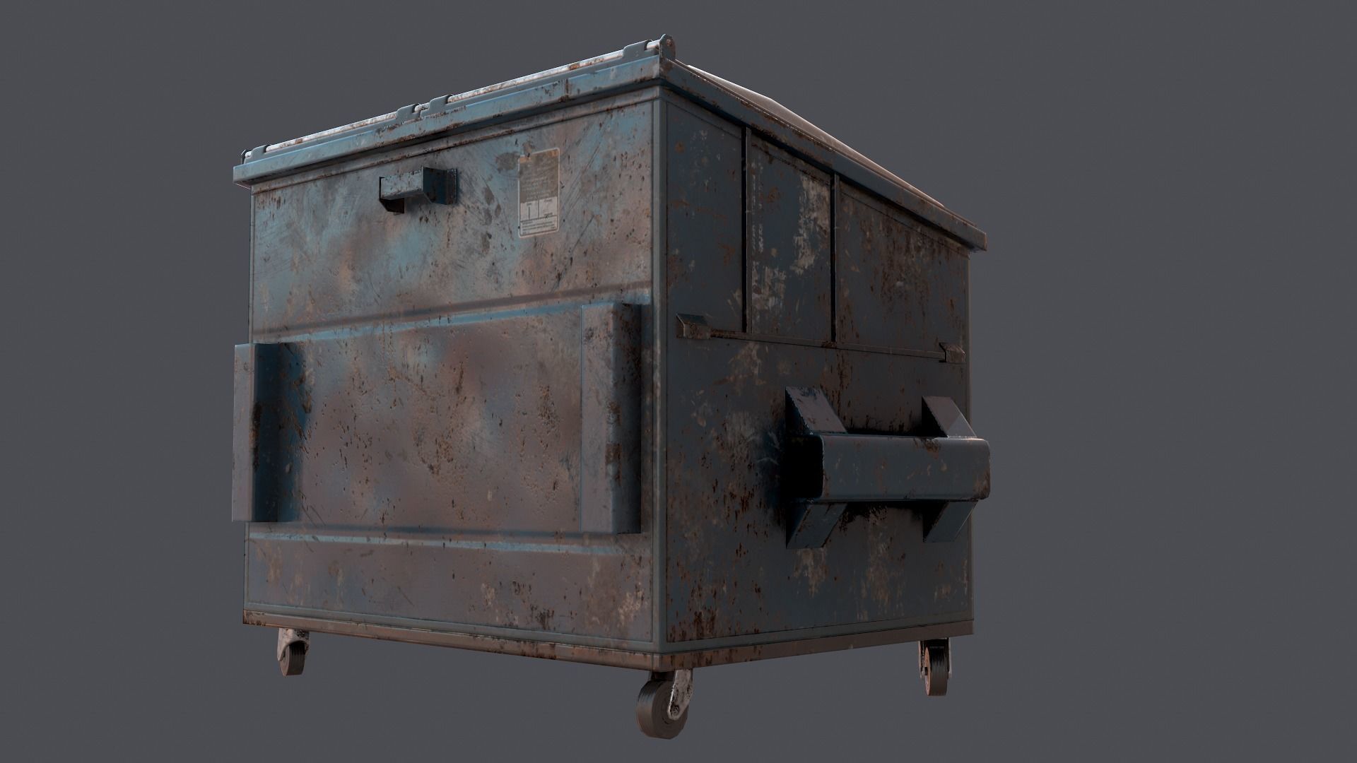 Industrial dumpster Low-poly 3D model_6