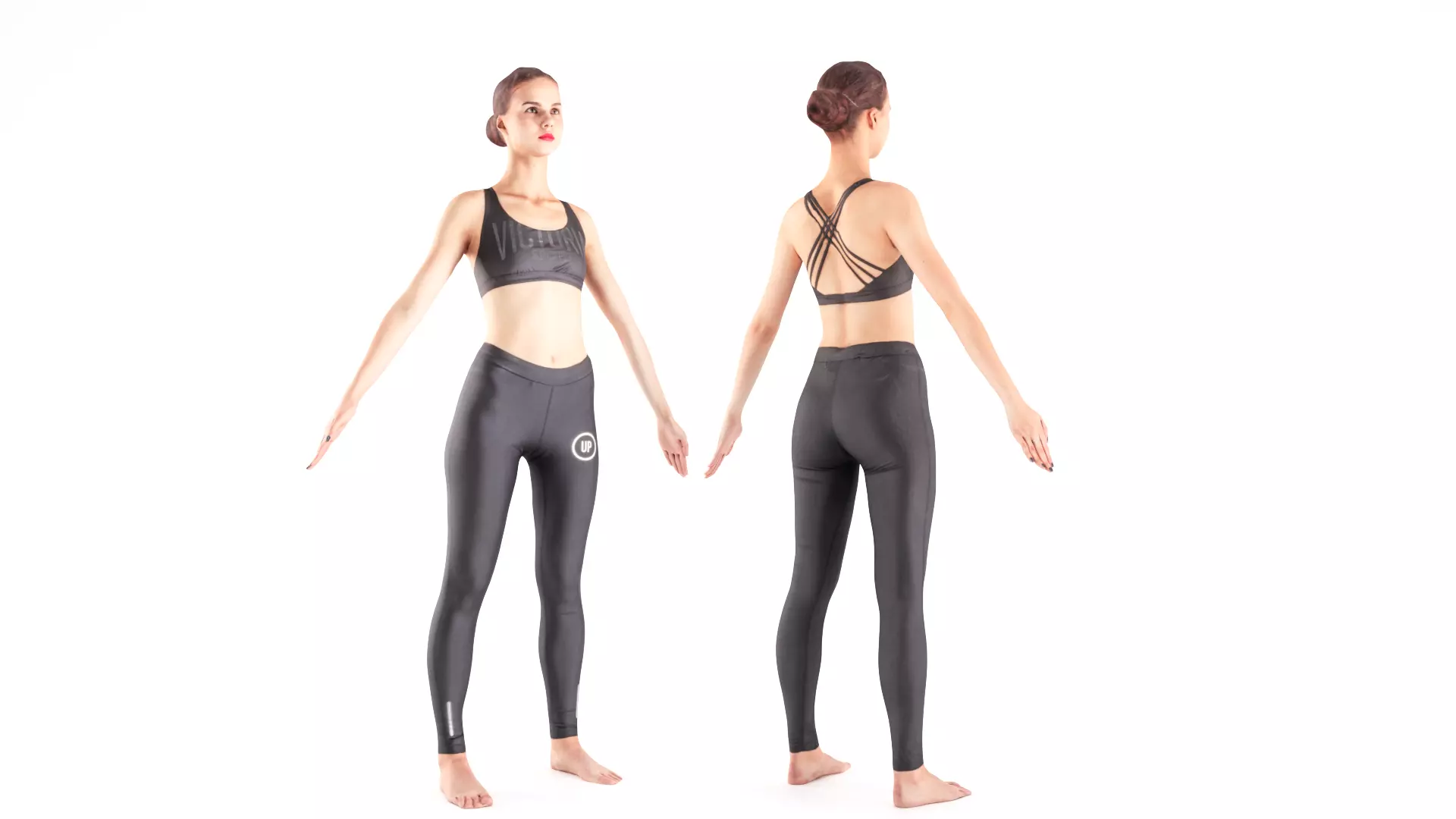 Female sport 16 Low-poly 3D model_0