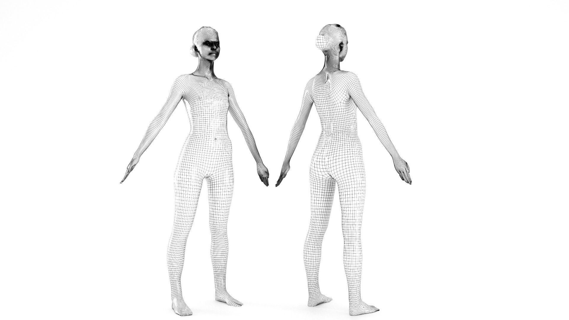 Female sport 16 Low-poly 3D model_9