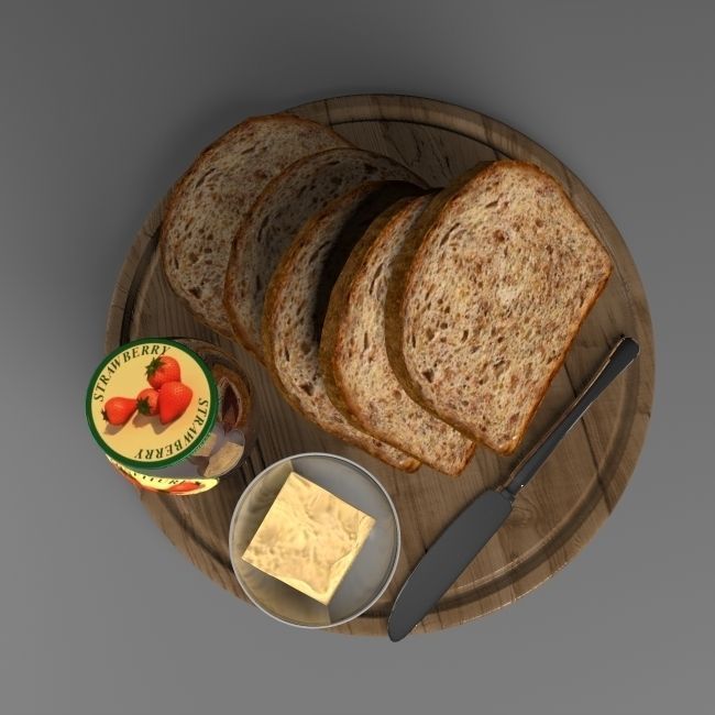 bread plate 3D model_1