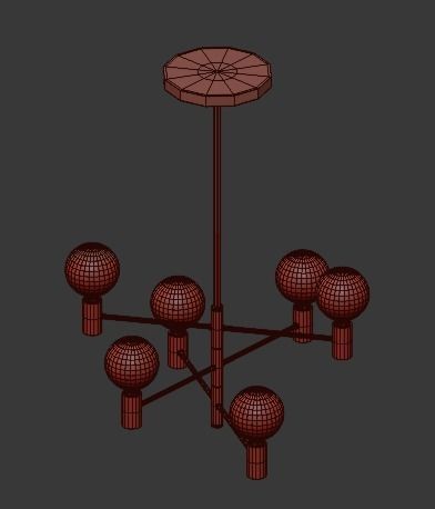 Helix Chandelier Gold 3D model_5