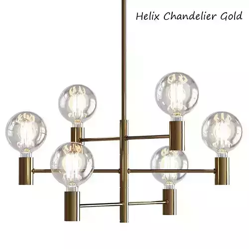 Helix Chandelier Gold