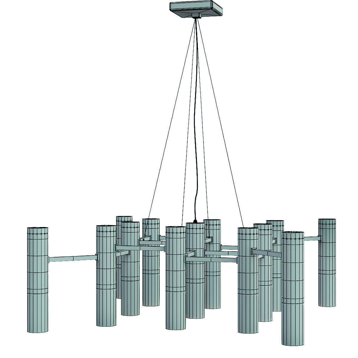 Helix Chandelier Gold 3D model_1