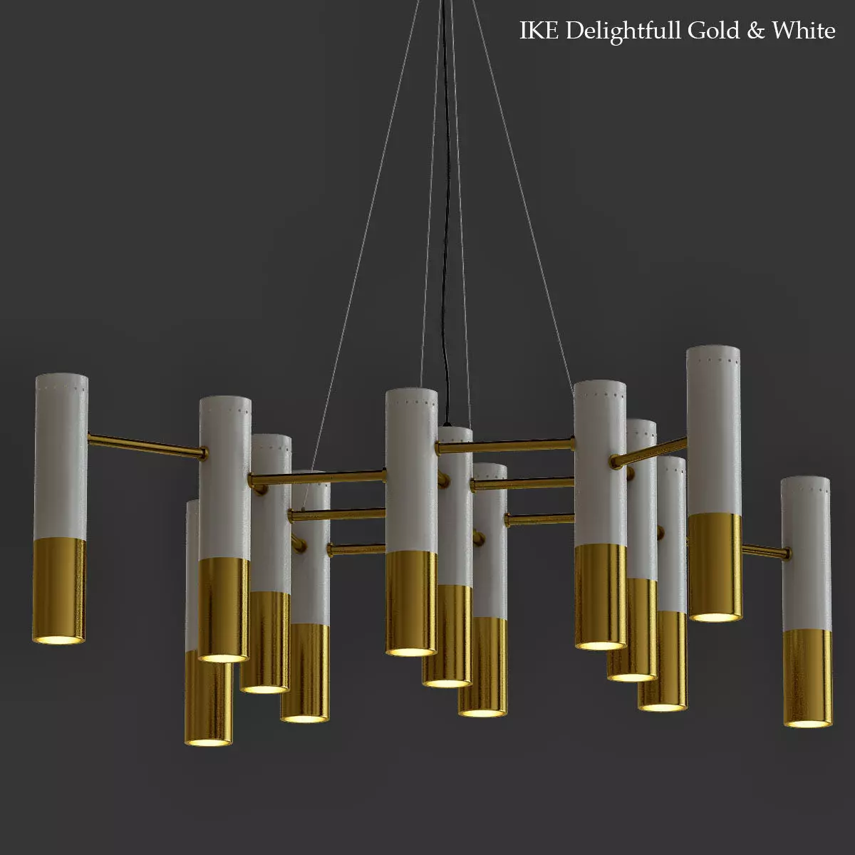 Helix Chandelier Gold 3D model_0