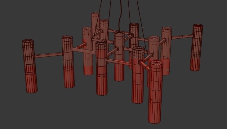 Helix Chandelier Gold 3D model_2