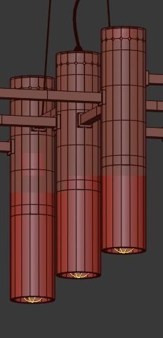 Helix Chandelier Gold 3D model_6