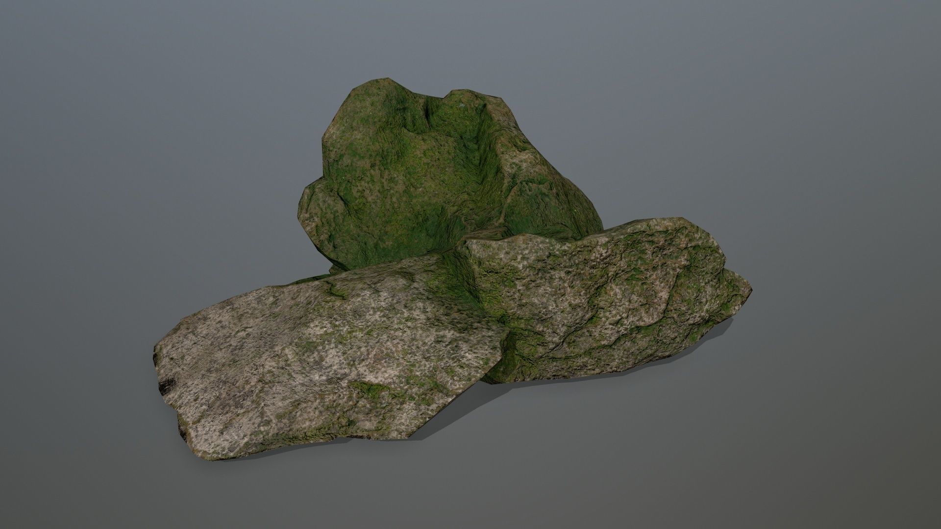 Rocks set 6 rock Low-poly 3D model_2