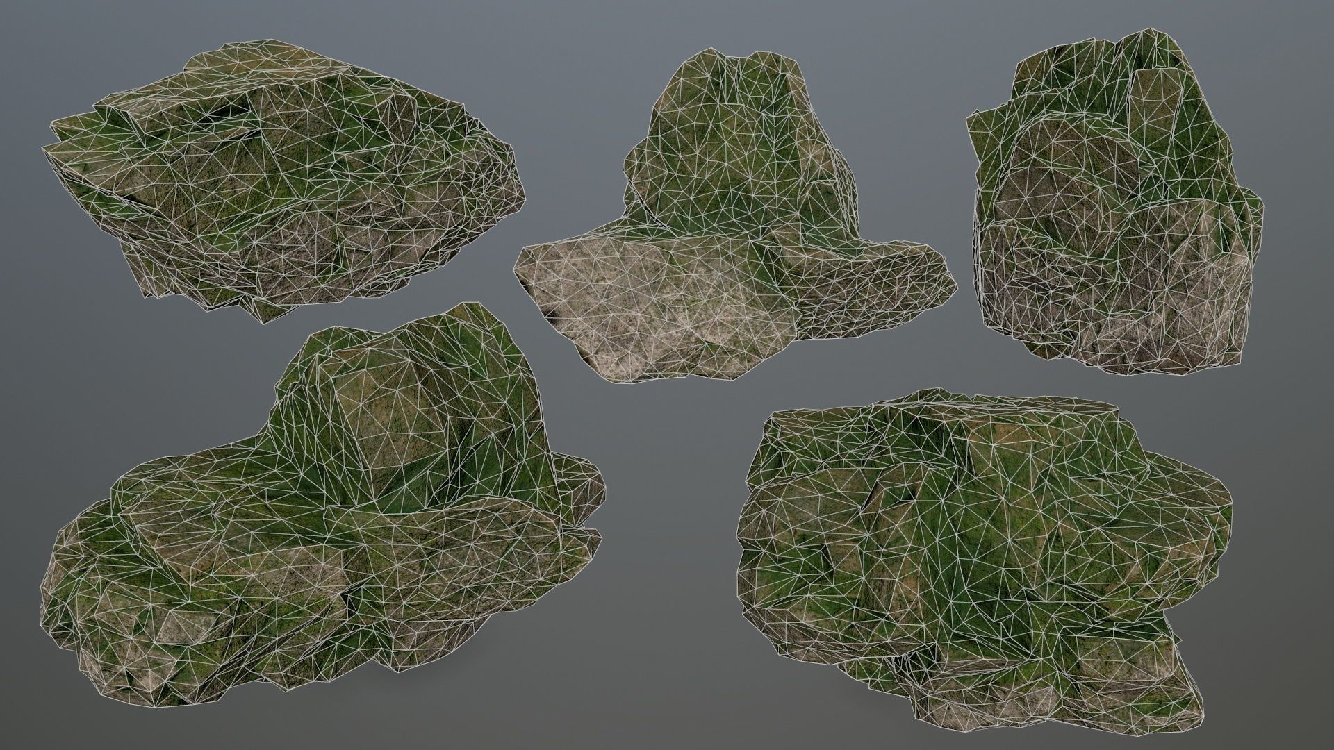 Rocks set 6 rock Low-poly 3D model_12