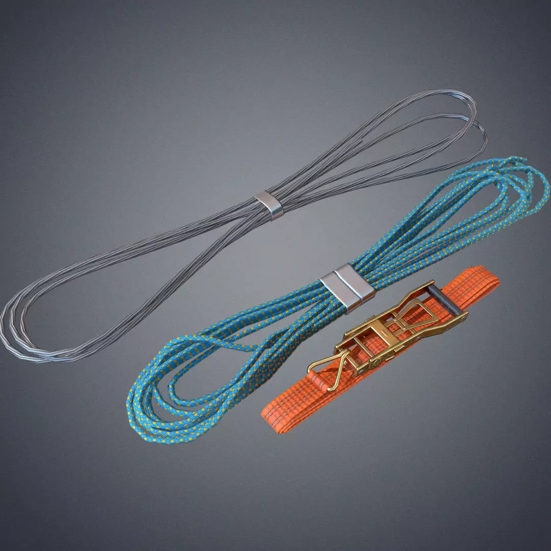 Transport belts and lines Low-poly 3D model