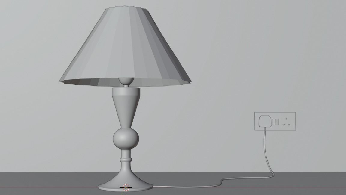 Dog bed Lamp shade and plug socket with wire 3D model_4