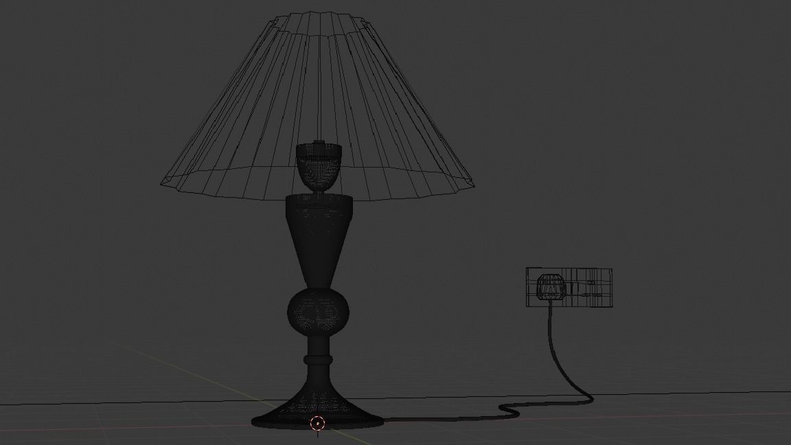 Dog bed Lamp shade and plug socket with wire 3D model_5