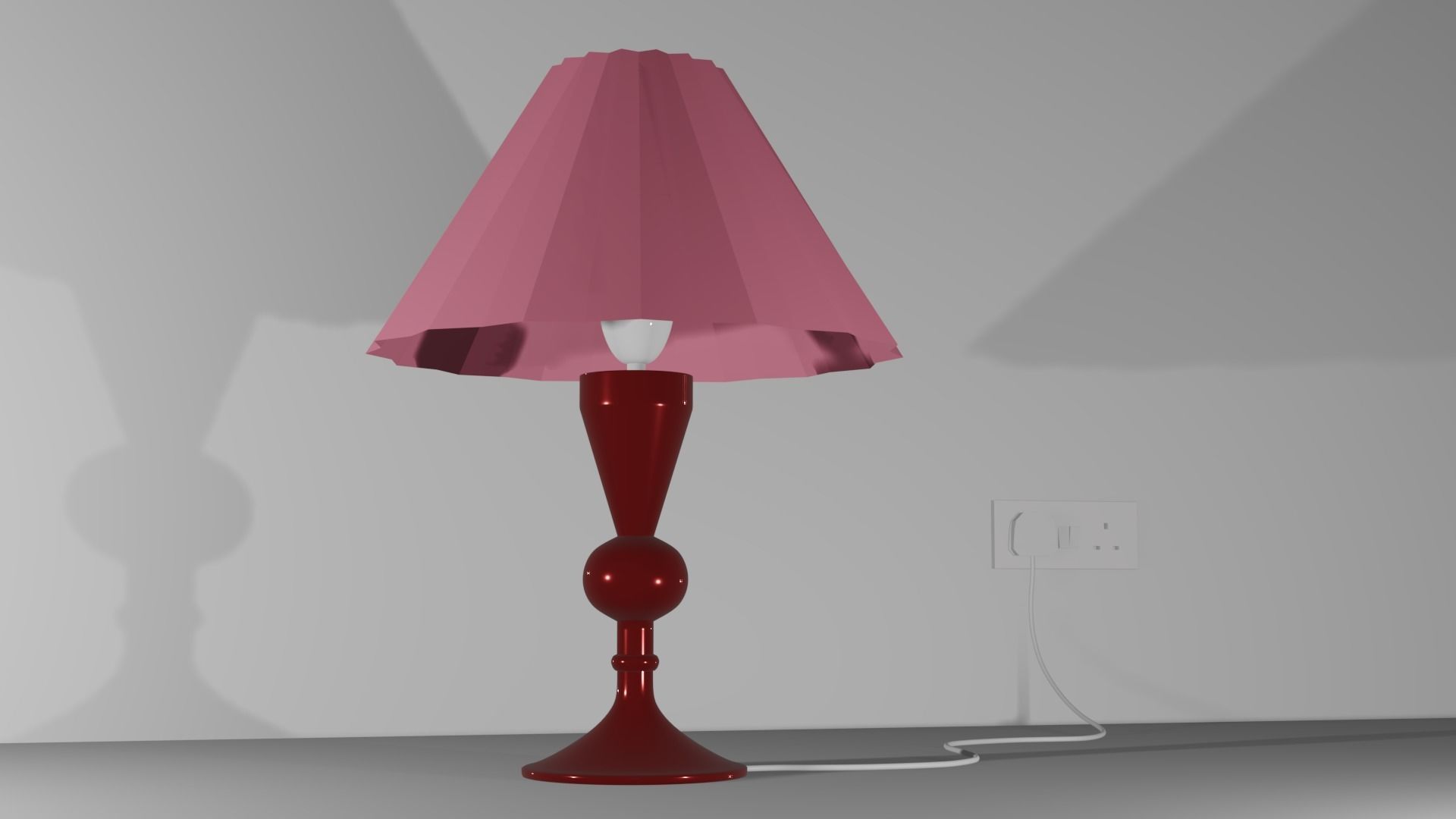 Dog bed Lamp shade and plug socket with wire 3D model_3