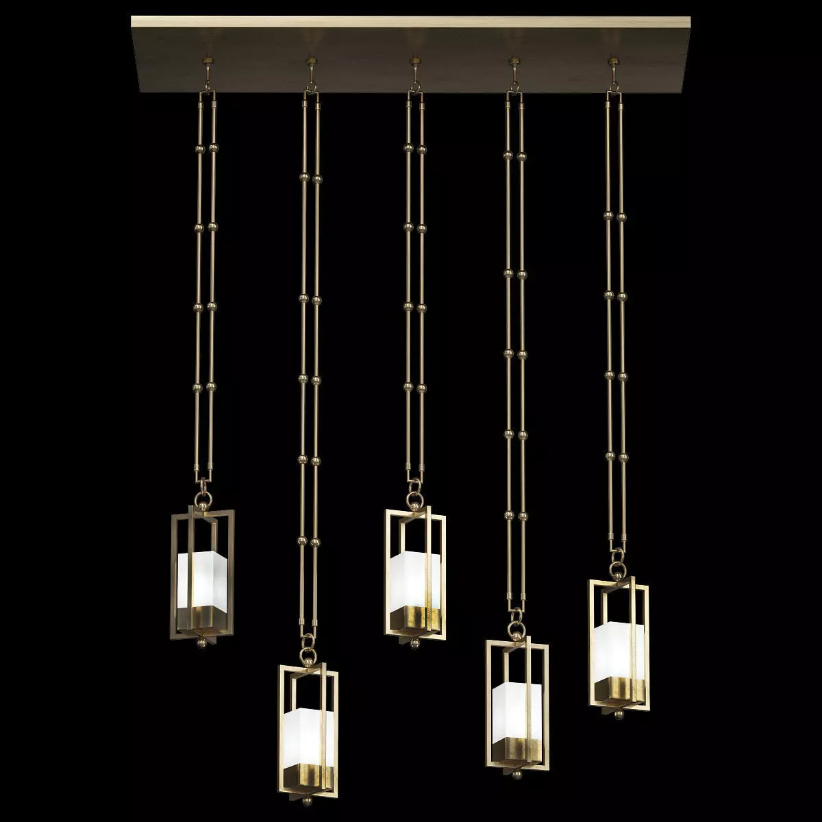 NOUT 5 LANTERNS GOLD PENDANTS 3D model_0