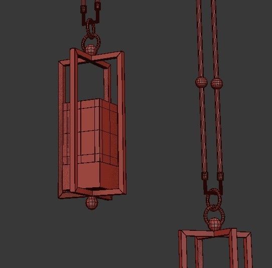NOUT 5 LANTERNS GOLD PENDANTS 3D model_7