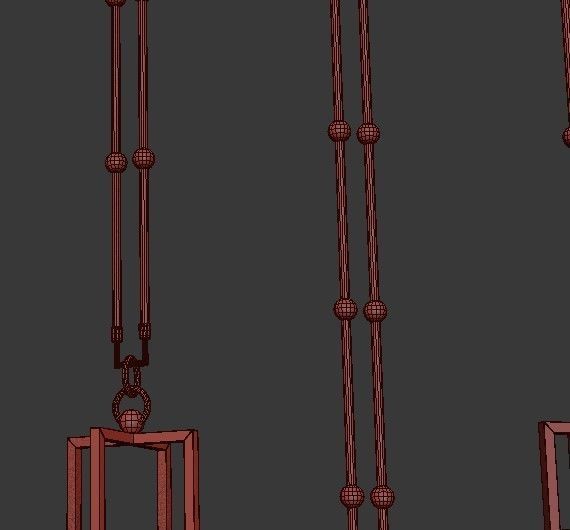 NOUT 5 LANTERNS GOLD PENDANTS 3D model_8