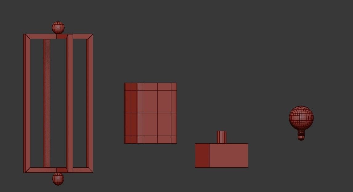 NOUT 5 LANTERNS GOLD PENDANTS 3D model_4