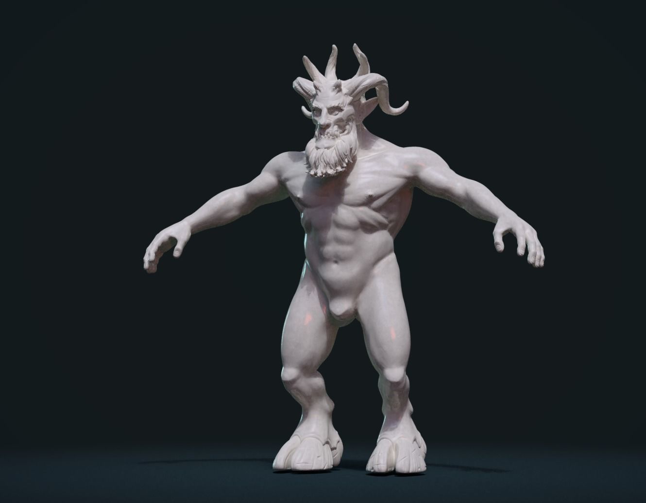 Demon figure 3D print model_2