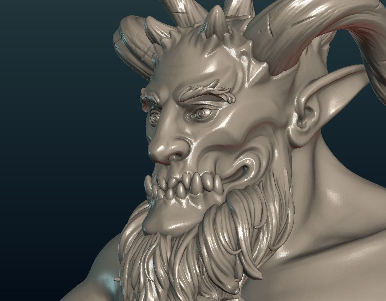 Demon figure 3D print model_16