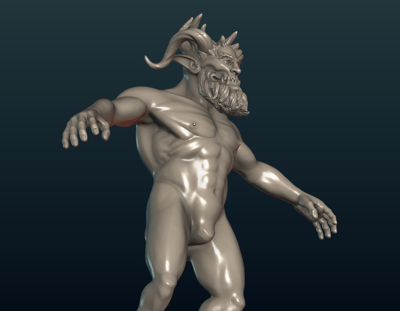 Demon figure 3D print model_11