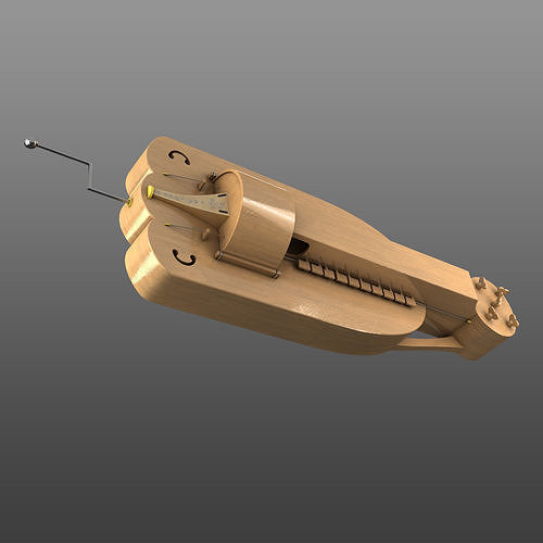 Wheel lyre for Middle Ages Low-poly 3D model