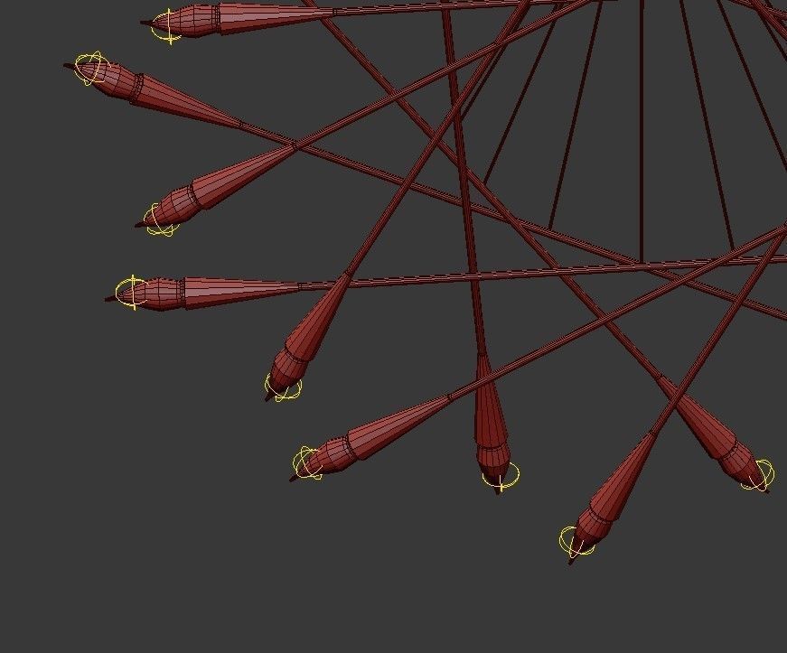 1960S MID CENTURY GRAND SCALED TWENTY FOUR LIGHT CHANDELIER 3D model_5