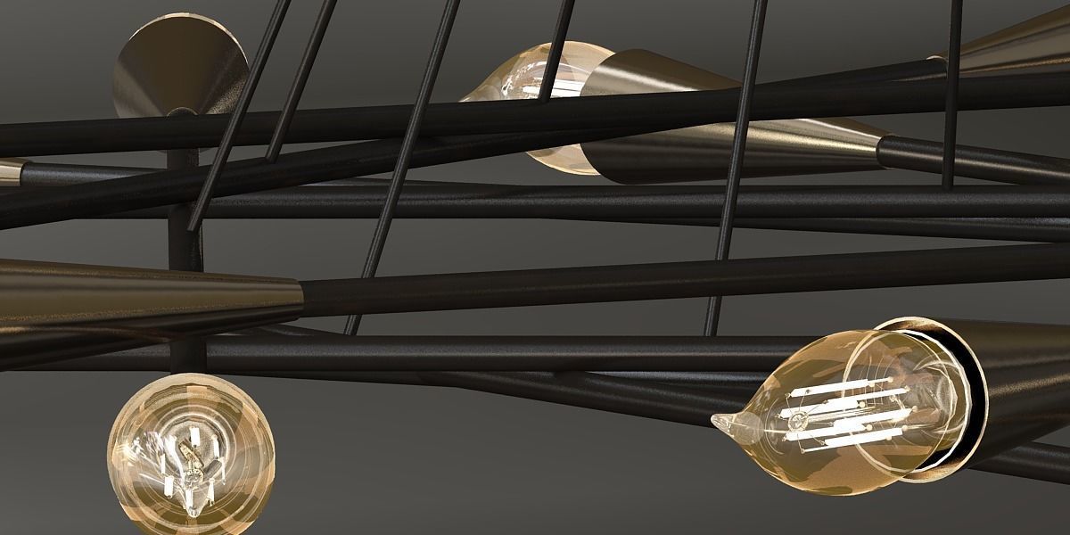 1960S MID CENTURY GRAND SCALED TWENTY FOUR LIGHT CHANDELIER 3D model_7