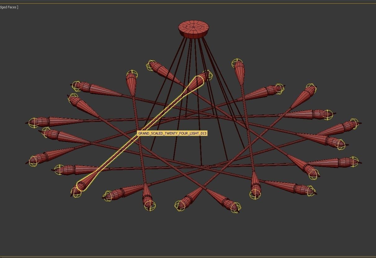 1960S MID CENTURY GRAND SCALED TWENTY FOUR LIGHT CHANDELIER 3D model_2