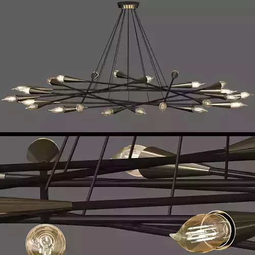 1960S MID CENTURY GRAND SCALED TWENTY FOUR LIGHT CHANDELIER  3D model