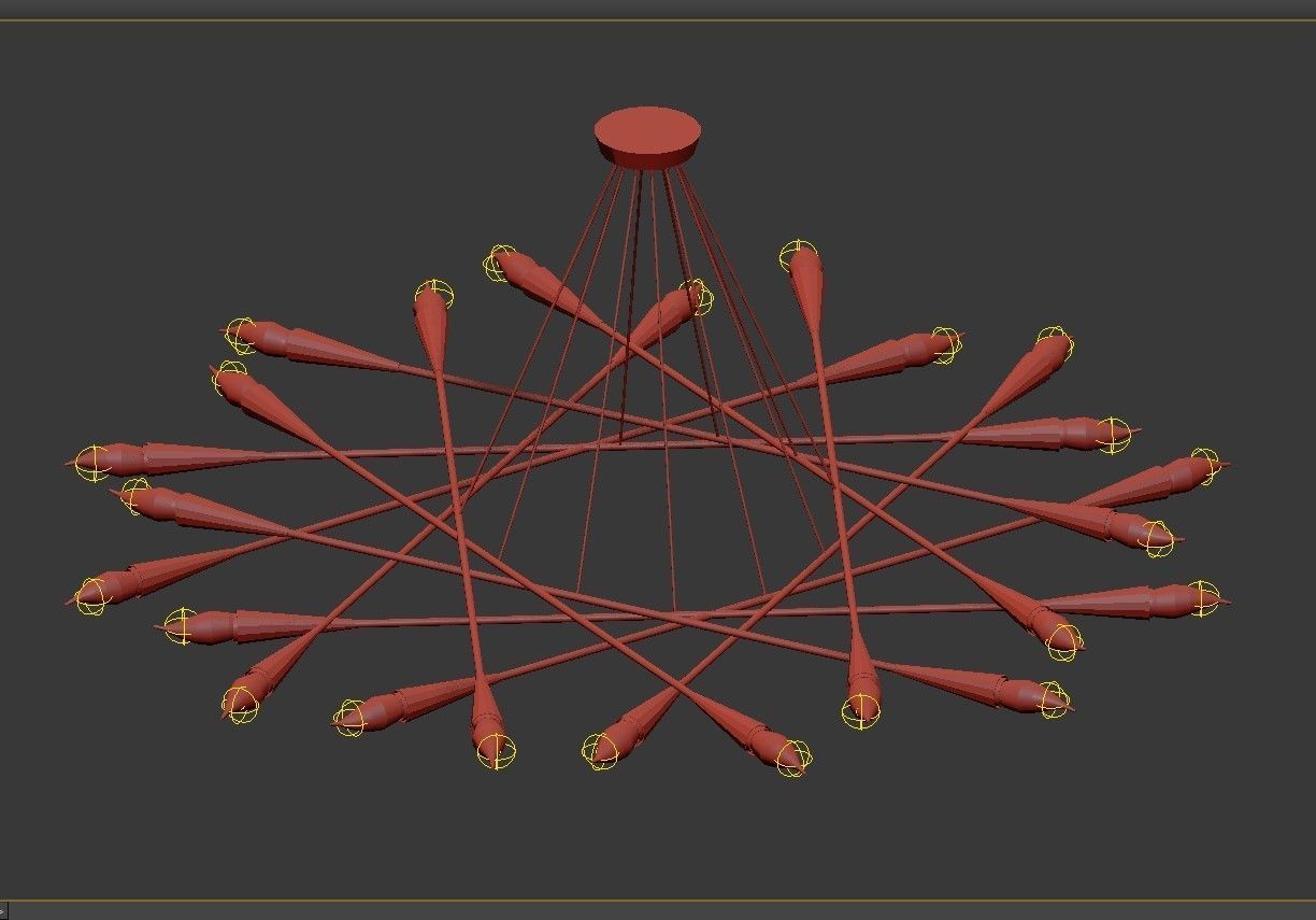 1960S MID CENTURY GRAND SCALED TWENTY FOUR LIGHT CHANDELIER 3D model_1