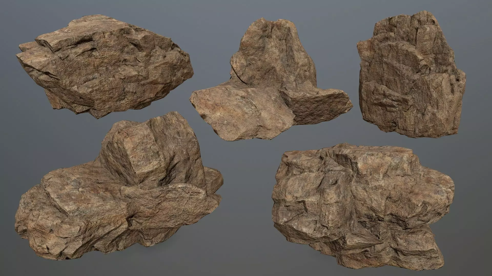 Rocks set 7 rock Low-poly 3D model_0