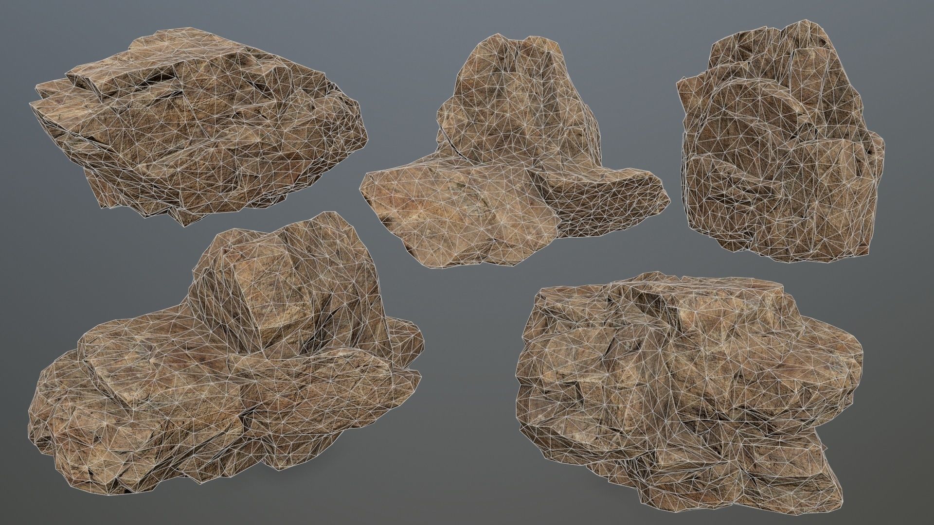 Rocks set 7 rock Low-poly 3D model_11