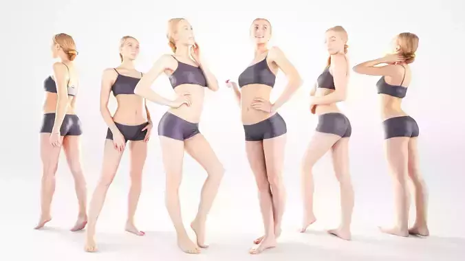 Scanned sport female Bundle of 9 models