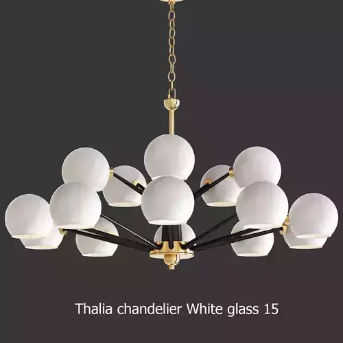 Thalia chandelier White glass 15 3D model