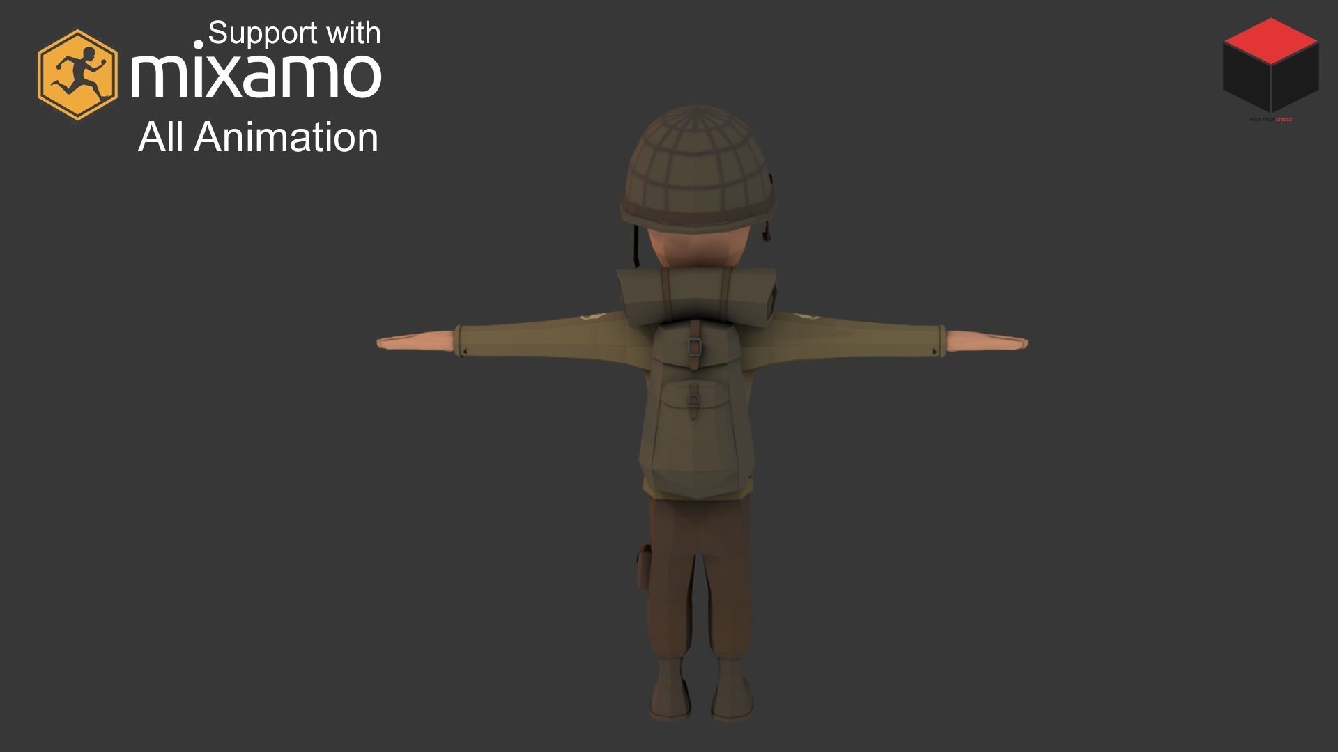 WW2 US Rifleman Low-poly 3D model_6
