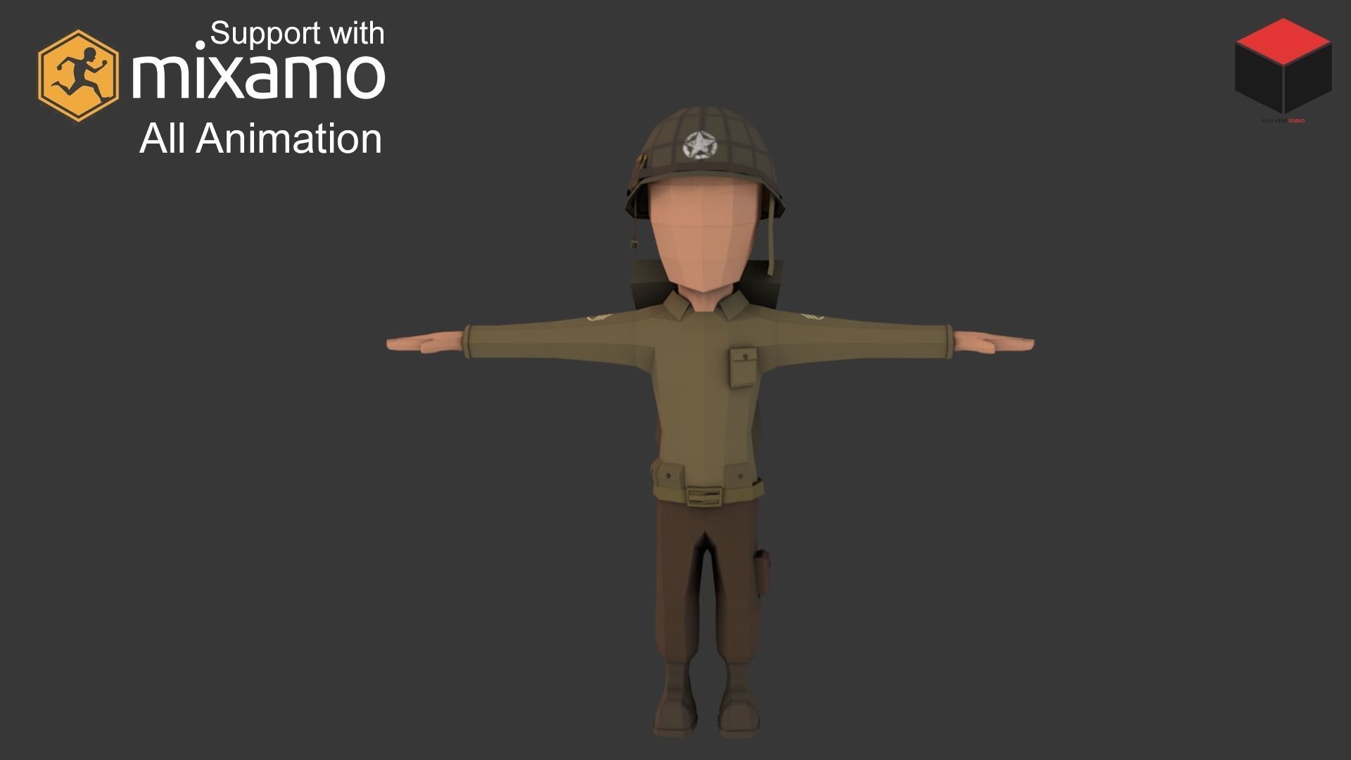 WW2 US Rifleman Low-poly 3D model_2