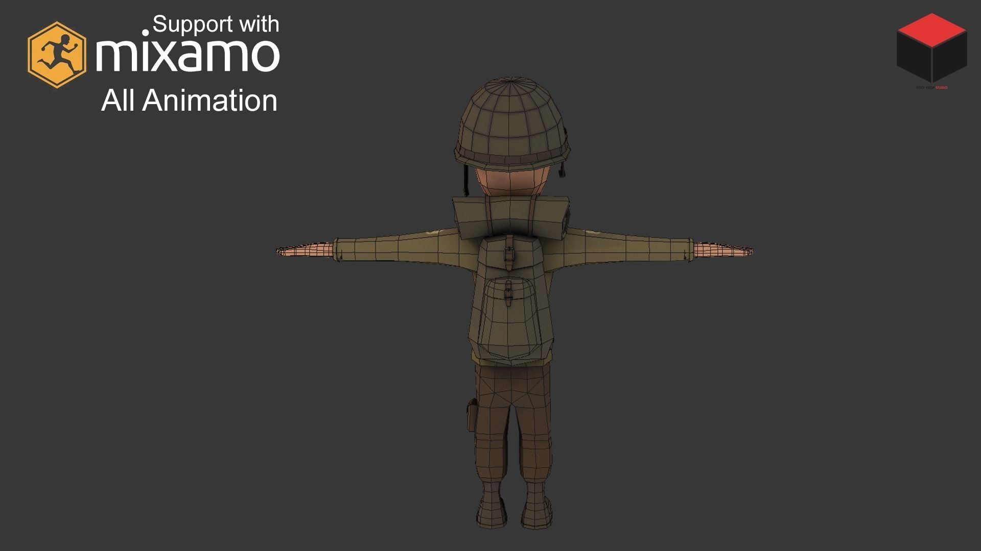 WW2 US Rifleman Low-poly 3D model_7