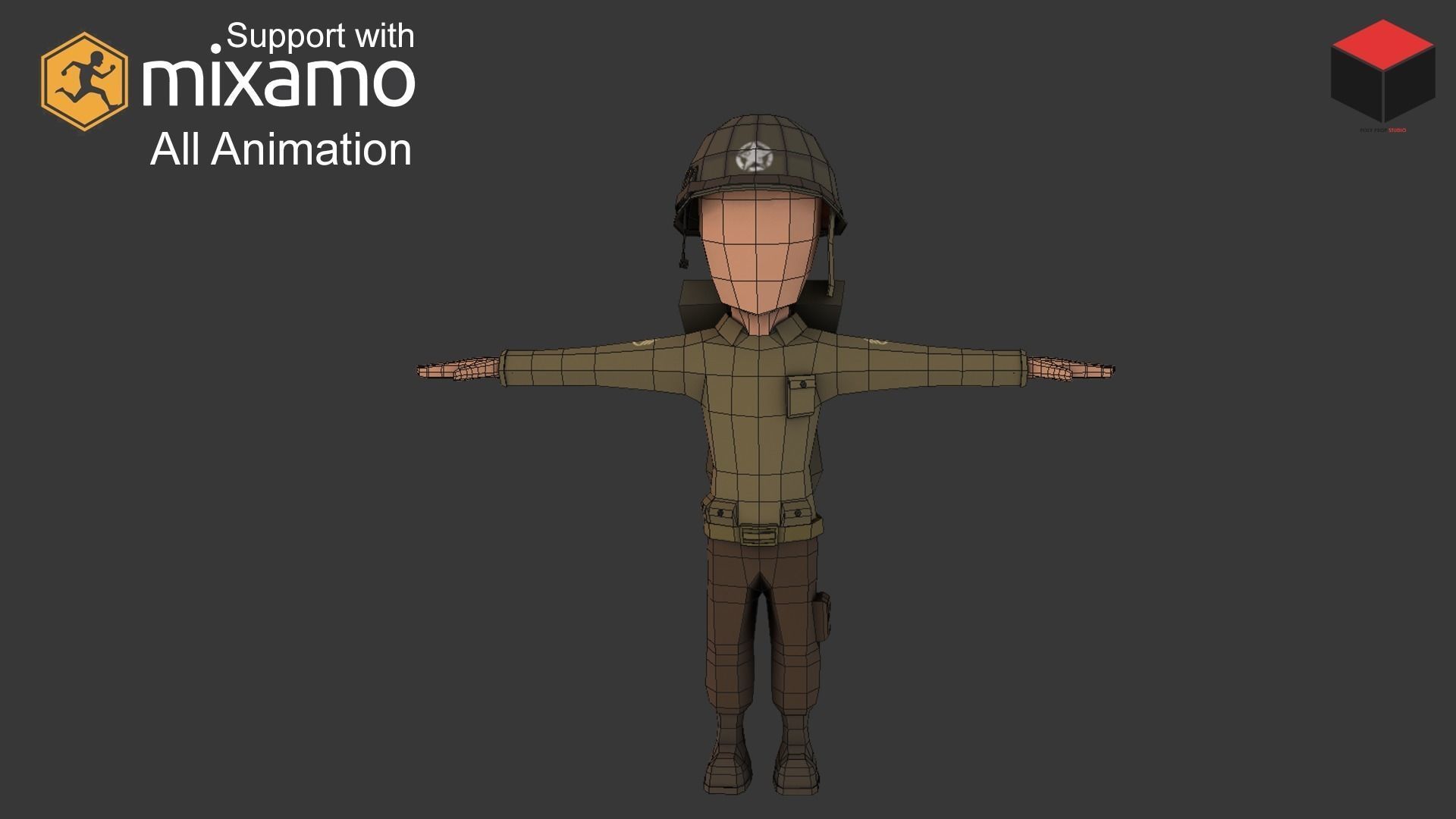 WW2 US Rifleman Low-poly 3D model_3